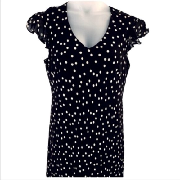 🍃 Evan Picone Black/White Polkadot Dress - Picture 4 of 5
